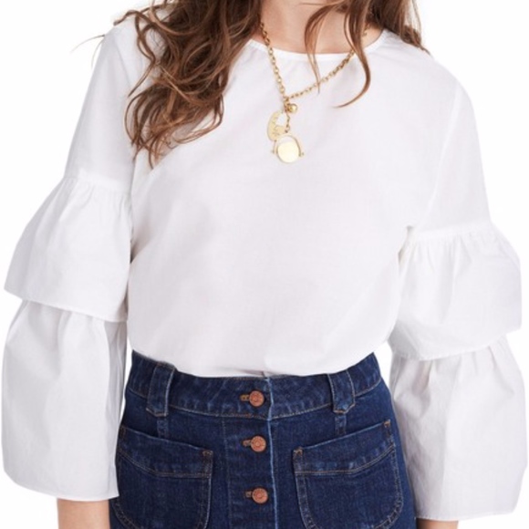 Madewell Tops - Madewell Tiered Sleeve Poplin Top